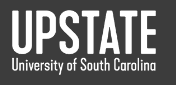 Logo black with white text that reads Upstate University of South Carolina